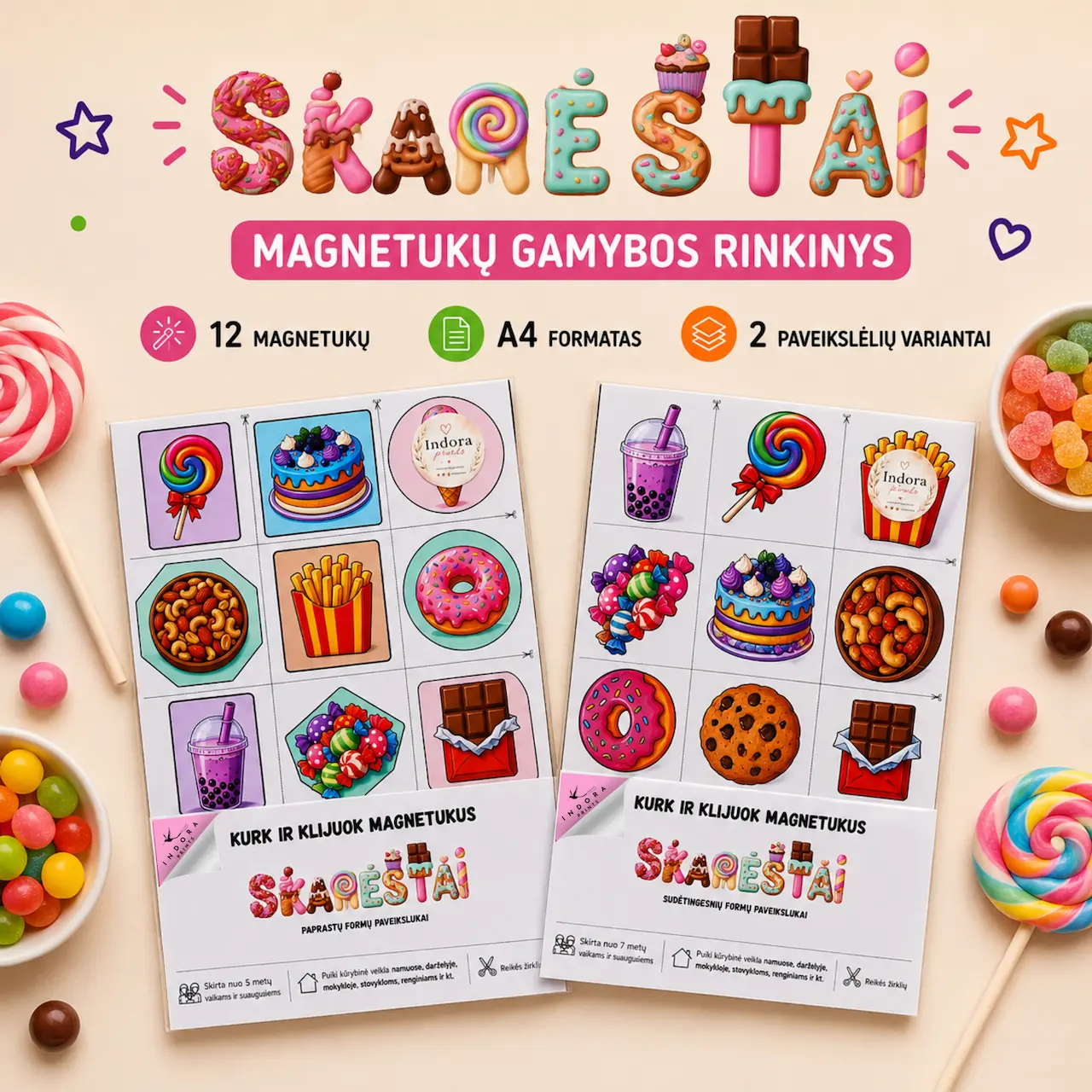 "SKANĖSTAI" Kūrybinis magnetukų gamybos rinkinys (A4)
