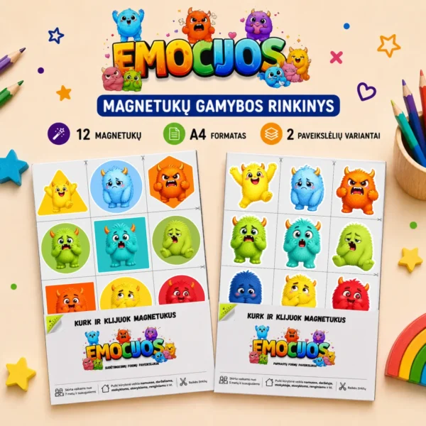 „EMOCIJOS” Kūrybinis magnetukų gamybos rinkinys (A4)