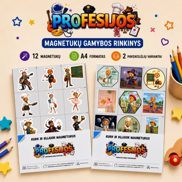 "PROFESIJOS" Kūrybinis magnetukų gamybos rinkinys (A4)