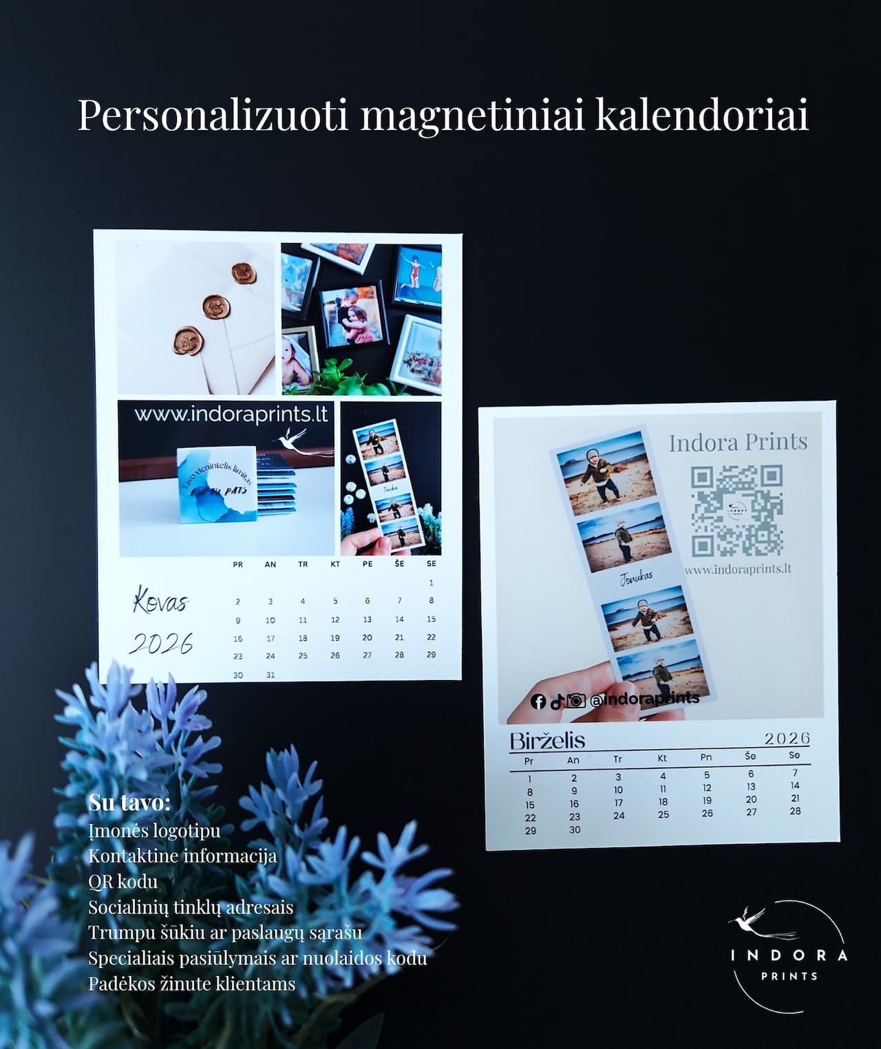 Personalizuotas kalendorius (1 pasirinktas mėnuo)