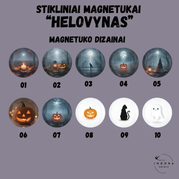Stikliniai magnetukai Helovyno tematika - Image 2
