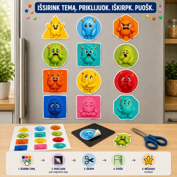 „EMOCIJOS” Kūrybinis magnetukų gamybos rinkinys (A4) - Image 5