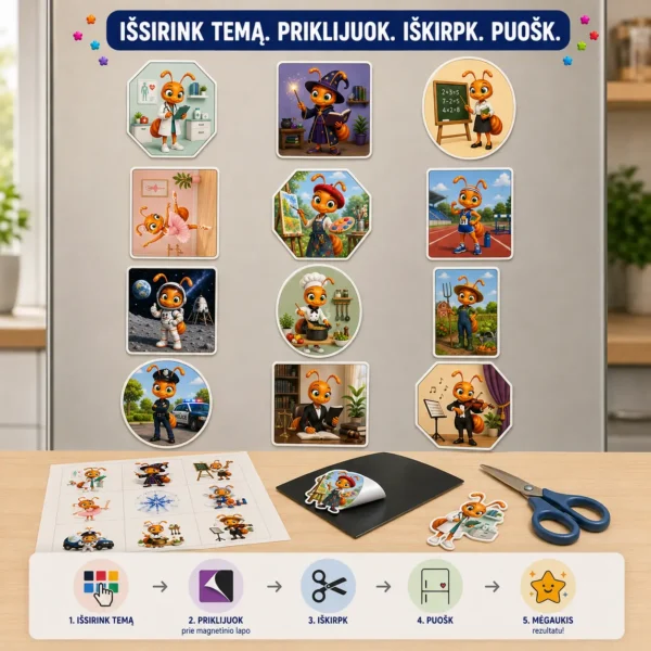 "PROFESIJOS" Kūrybinis magnetukų gamybos rinkinys (A4) - Image 4