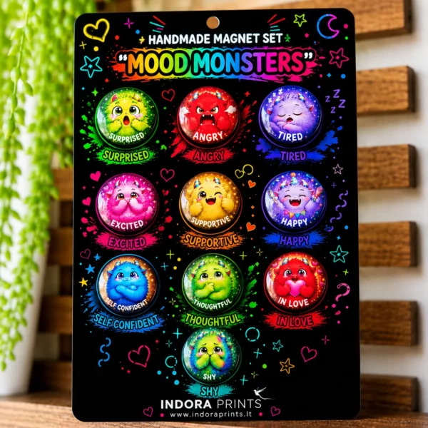 "Mood Monsters" – Handmade Glass Magnets